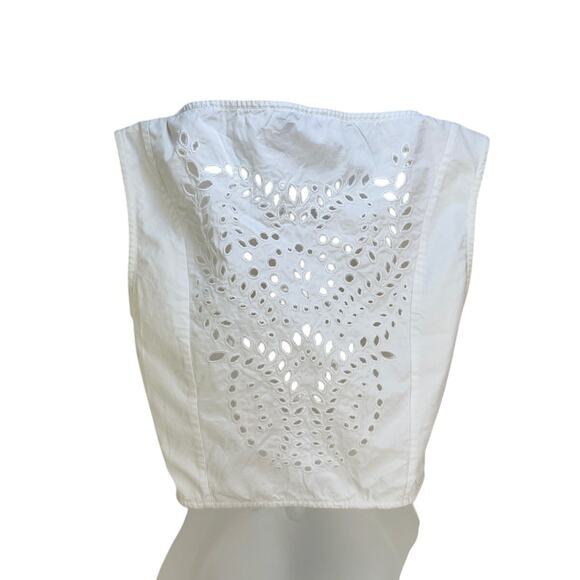 Opening Ceremony x Chloe Sevigny Cropped Eyelet Tank Top White - Picture 10 of 10